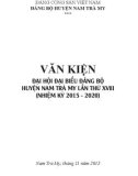 Văn kiện Đại hội đại biểu Đảng bộ huyện Nam Trà My lần thứ XVIII (2015-2020)