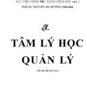 Quản lý và tâm lý học: Phần 1