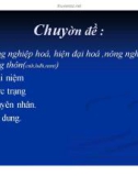 Chuyên đề: Công nghiệp hoá, hiện đại hoá, nông nghiệp nông thôn