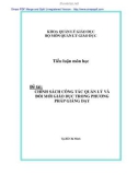 Tiểu luận: Chính sách công tác quản lý và đổi mới giáo dục trong phương pháp giảng dạy