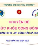 Bài giảng Chuyên đề sức khỏe cộng đồng: Chương I - GV. Thân Thị Diệp Nga