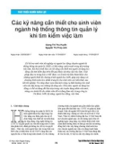 Các kỹ năng cần thiết cho sinh viên ngành hệ thống thông tin quản lý khi tìm kiếm việc làm