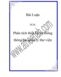 Bài luận: Phân tích thiết kế hệ thống thông tin quản lý thư viện