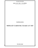 Tập bài giảng Thống kê và kiểm tra tài liệu lưu trữ