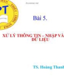 Bài giảng Phương pháp nghiên cứu khoa học: Bài 5 - TS. Hoàng Thanh Liêm