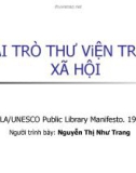 Vai trò của thư viện trong xã hội