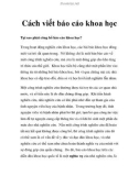 Cách viết báo cáo khoa học