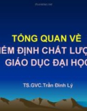 Bài giảng Tổng quan về kiểm định chất lượng giáo dục đại học - TS.GVC. Trần Đình Lý