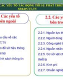 Bải giảng Sản phẩm và dịch vụ thông tin thư viện: Chương 2 - Các yếu tố tác động tới sự phát triển của sản phẩm và dịch vụ thông tin