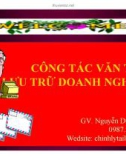 Bài giảng Công tác văn thư lưu trữ doanh nghiệp - Nguyễn Duy Vĩnh