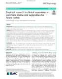 Empirical research in clinical supervision: A systematic review and suggestions for future studies