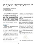 Surveying some metaheuristic algorithms for solving maximum clique graph problem