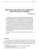 Đánh giá của giáo viên về chất lượng dịch vụ công trong giáo dục mầm non