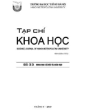 Tạp chí Khoa học: Số 33 - Khoa học xã hội và giáo dục