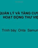 Quản lý và tăng cường hoạt động thư viện