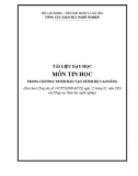 Tài liệu dạy học môn Tin học (Trong chương trình đào tạo trình độ cao đẳng)