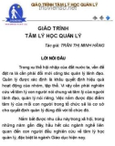 Giáo trình Tâm lý học quản lý - Trần Thị Minh Hằng