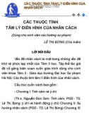 Vấn đề về nhân cách - Thuộc tính tâm lý điển hình của nhân cách