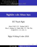 Bài giảng Phương pháp nghiên cứu khoa học: Nghiên cứu khoa học