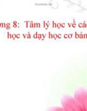 Bài giảng Tâm lý học giáo dục: Chương 8 - GV. Nguyễn Thị Vân