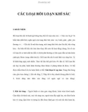 CÁC LOẠI RỐI LOẠN KHÍ SẮC