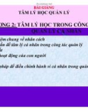 Bài giảng Tâm lý học quản lý: Chương 2 - TS. Trần Thị Thu Mai