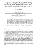 Tiếp cận hệ thống theo hướng văn hóa trong dạy học tác phẩm Văn tế nghĩa sĩ Cần Giuộc của Nguyễn Đình Chiểu (Ngữ văn 11-Tập 1)