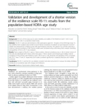 Validation and development of a shorter version of the resilience scale RS-11: Results from the population-based KORA–age study