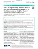 Stress among university students: Fstructure and measurement invariance of the Italian version of the Effort-Reward Imbalance student questionnaire