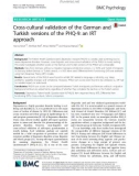 Cross-cultural validation of the German and Turkish versions of the PHQ-9: An IRT approach