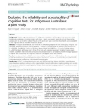 Exploring the reliability and acceptability of cognitive tests for Indigenous Australians: A pilot study