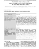 Phát triển năng lực quản trị cho cán bộ quản lý trường phổ thông để thực hiện đổi mới giáo dục