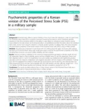 Psychometric properties of a Korean version of the Perceived Stress Scale (PSS) in a military sample