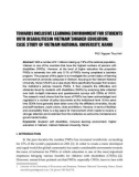 Towards inclusive learning environment for students with disabilitiesin vietnam'shigher education: case study of Vietnam national university, Hanoi