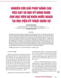 Nghiên cứu giải pháp nâng cao việc dạy và học kỹ năng nghe cho học viên dự khóa nước ngoài tại Học viện Kỹ thuật Quân sự