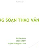 Bài giảng Kỹ năng soạn thảo văn bản - Ngô Duy Đoản