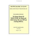 Sử dụng thang đo SERVPERF để đánh giá chất lượng đào tạo ĐH tại trường ĐHAG
