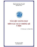 Tài liệu giảng dạy môn Xác suất thống kê y học