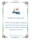 NGHIÊN CỨU KHOA HỌC ĐỀ TÀI: 'Kết quả nghiên cứu phương pháp lí hóa nhằm nâng cao hiệu quả giếng khai thác gaslift trong điều kiện khai thác tại Việt Nam'