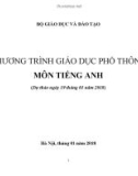 Bài giảng Chương trình giáo dục phổ thông môn Tiếng Anh