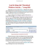 Thủ thuật Windows XP: Loại bỏ dòng chữ 'Download Windows Search…' trong IE8.