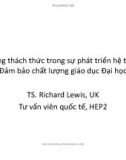 Bài giảng Những thách thức trong sự phát triển hệ thống đảm bảo chất lượng giáo dục Đại học