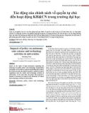 Tác động của chính sách về quyền tự chủ đến hoạt động KH&CN trong trường đại học