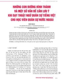 Những con đường hình thành và một số vấn đề cần lưu ý khi dạy thuật ngữ quân sự tiếng Việt cho học viên quân sự nước ngoài