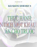 Bài giảng Sinh học 8 bài 37: Thực hành phân tích một khẩu phần cho trước