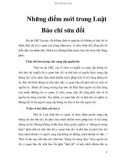 Những điểm mới trong luật báo chí 2009