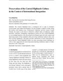 Preservation of the Central Highlands Culture in the Context of International Integration