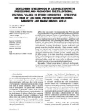 Developing livelihoods in association with preserving and promoting the traditional cultural values of ethnic minorities – effective method of cultural preservation in ethnic minority and mountainous areas