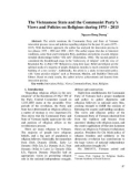 The Vietnamese State and the Communist Party's Views and Policies on Religions during 1975 - 2015