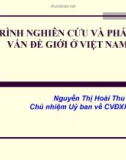 Bài giảng Quá trình nghiên cứu và phát triển vấn đề giới ở Việt Nam - Nguyễn Thị Hoài Thu